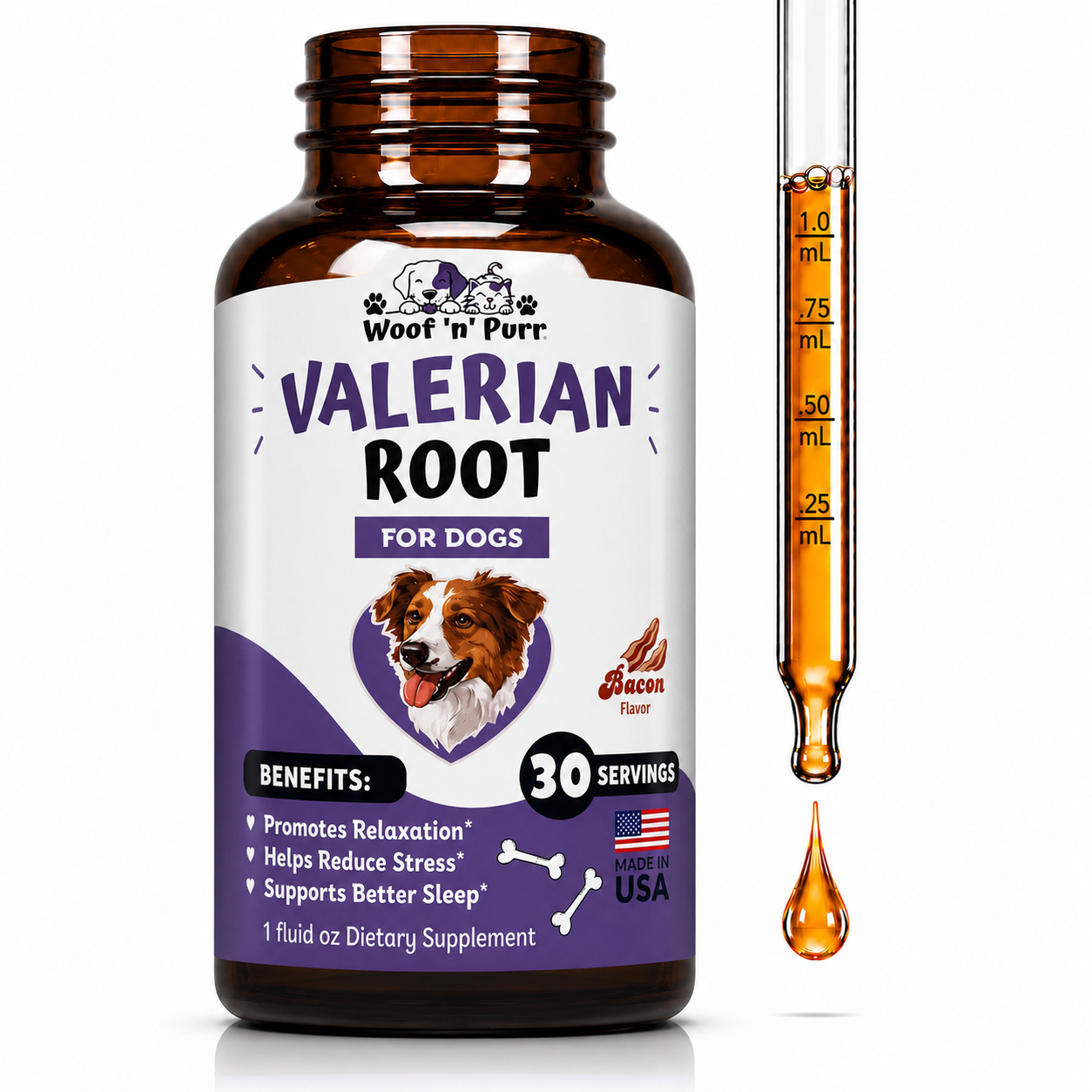 Valerian Root for Dogs – Dog Calming Supplement for Relaxation, Stress Support & Calm Behavior, 30 Servings