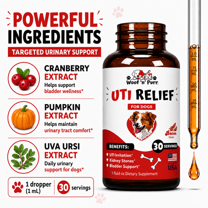 UTI Relief for Dogs – Dog Urinary Tract Support for Bladder Health, Urinary Comfort & Kidney Support, 30 Servings