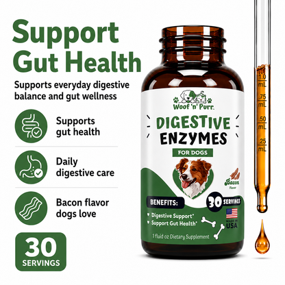 Digestive Enzyme for Dogs – Dog Digestive Support for Digestion, Gut Health & Nutrient Absorption, 30 Servings