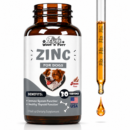 Zinc for Dogs – Dog Zinc Supplement for Immune Support, Thyroid Function & Overall Wellness, 30 Servings