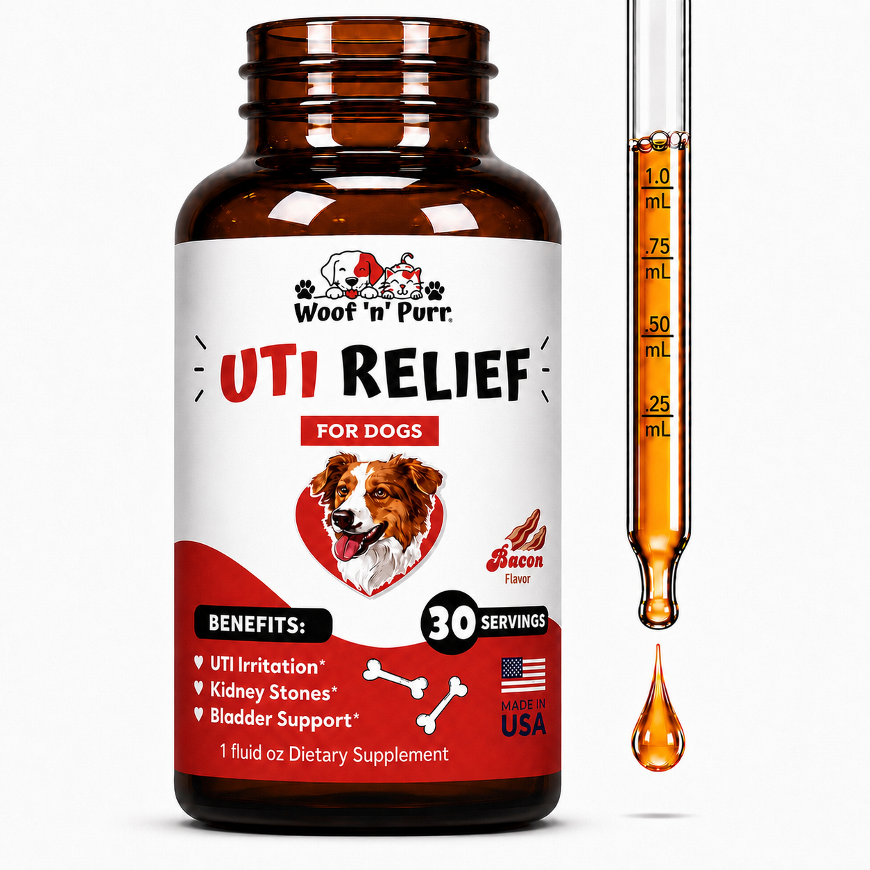 UTI Relief for Dogs – Dog Urinary Tract Support for Bladder Health, Urinary Comfort & Kidney Support, 30 Servings